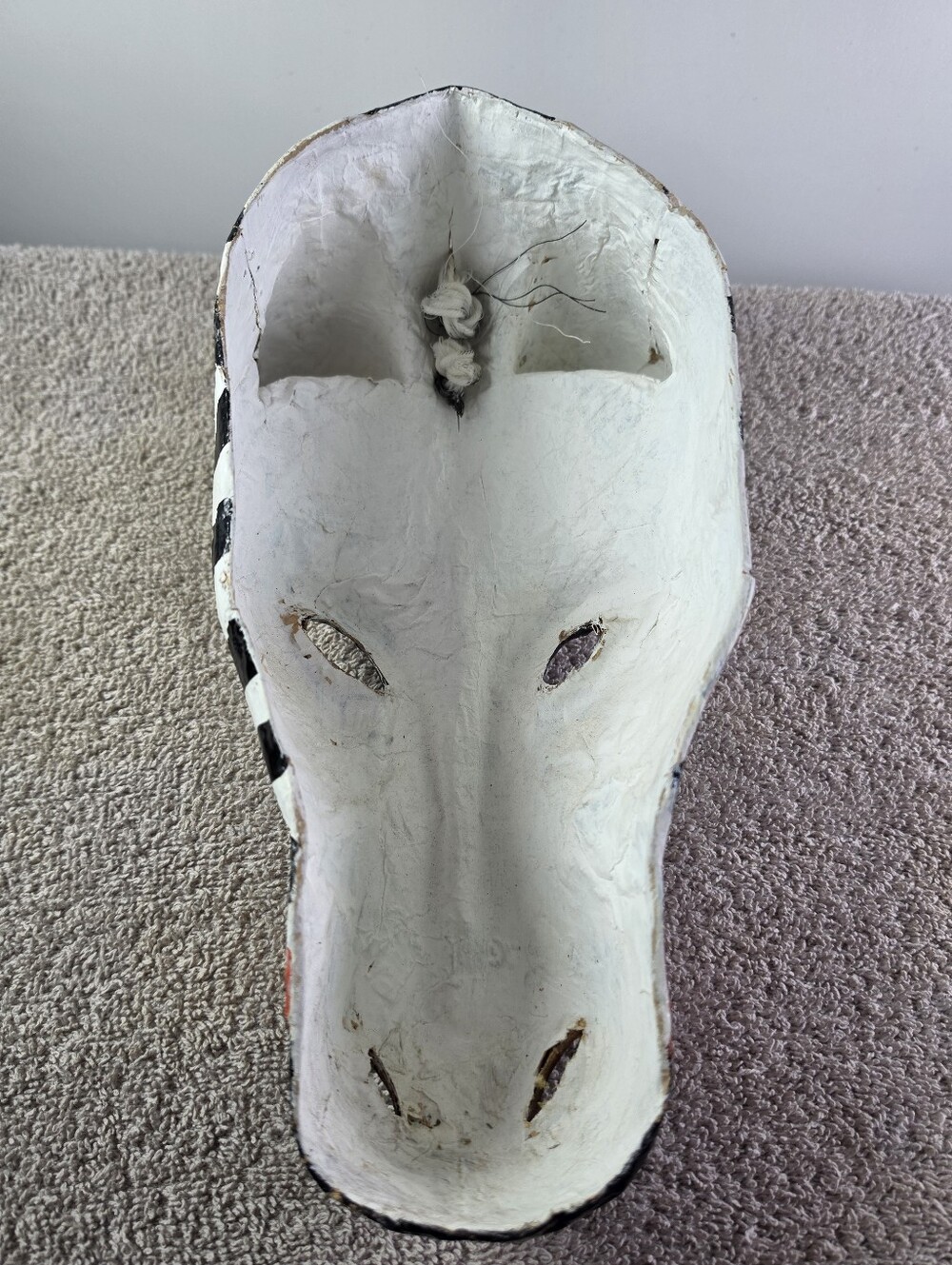 Hand-Painted Paper-mache Zebra Mask - Picture 7 of 9